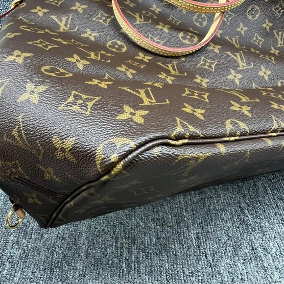 100% LOUIS VUITTON MONOGRAM NEVERFULL GM WITH POUCH TOTE BAG - Picture 11 of 16